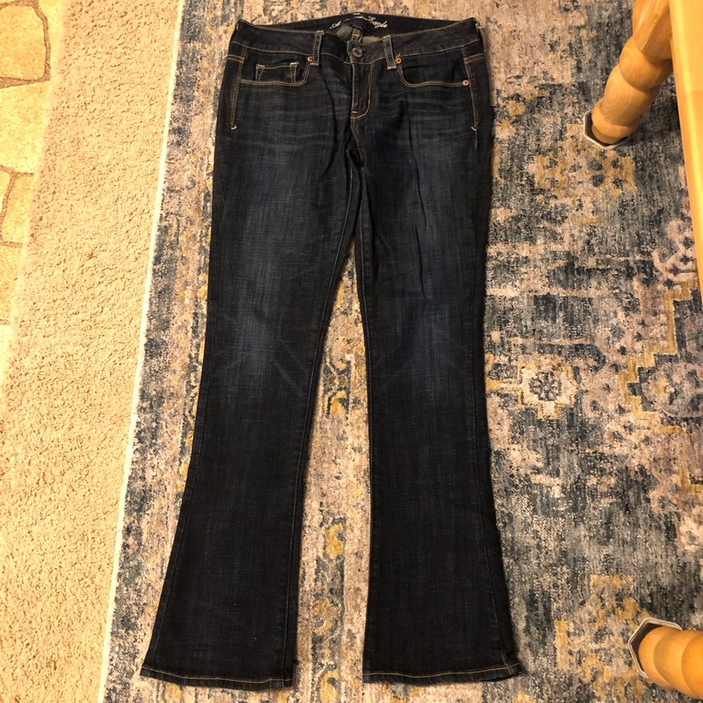 American Eagle Skinny Kick Stretch Sequin Jeans 8